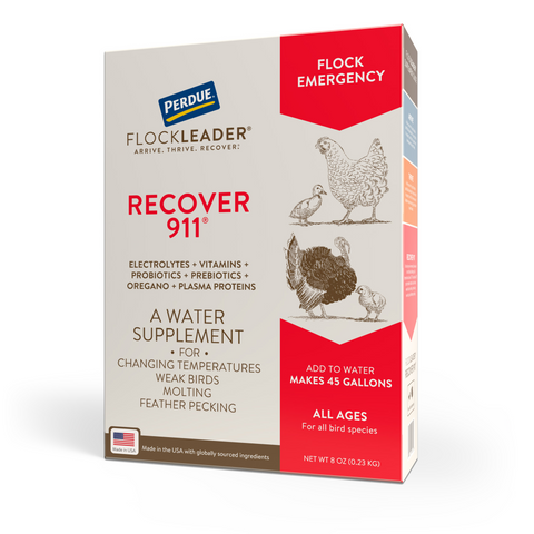 RECOVER 911 – Severe Stress Probiotic Water Supplement for Chickens with Electrolytes, Prebiotics & Oregano